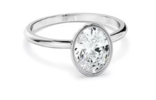 Oval Cut Diamond Solitaire Bezel Set Engagement Ring
