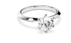 Round Brilliant Cut Diamond Solitaire Knife Edge Engagement Ring