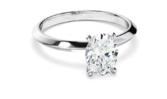 Oval Cut Diamond Solitaire Knife Edge Engagement Ring