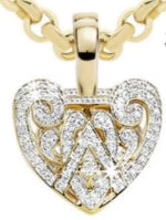 9ct 0.15ct diamond heart pennant