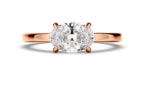 Oval Cut Diamond Solitaire East West Engagement Ring
