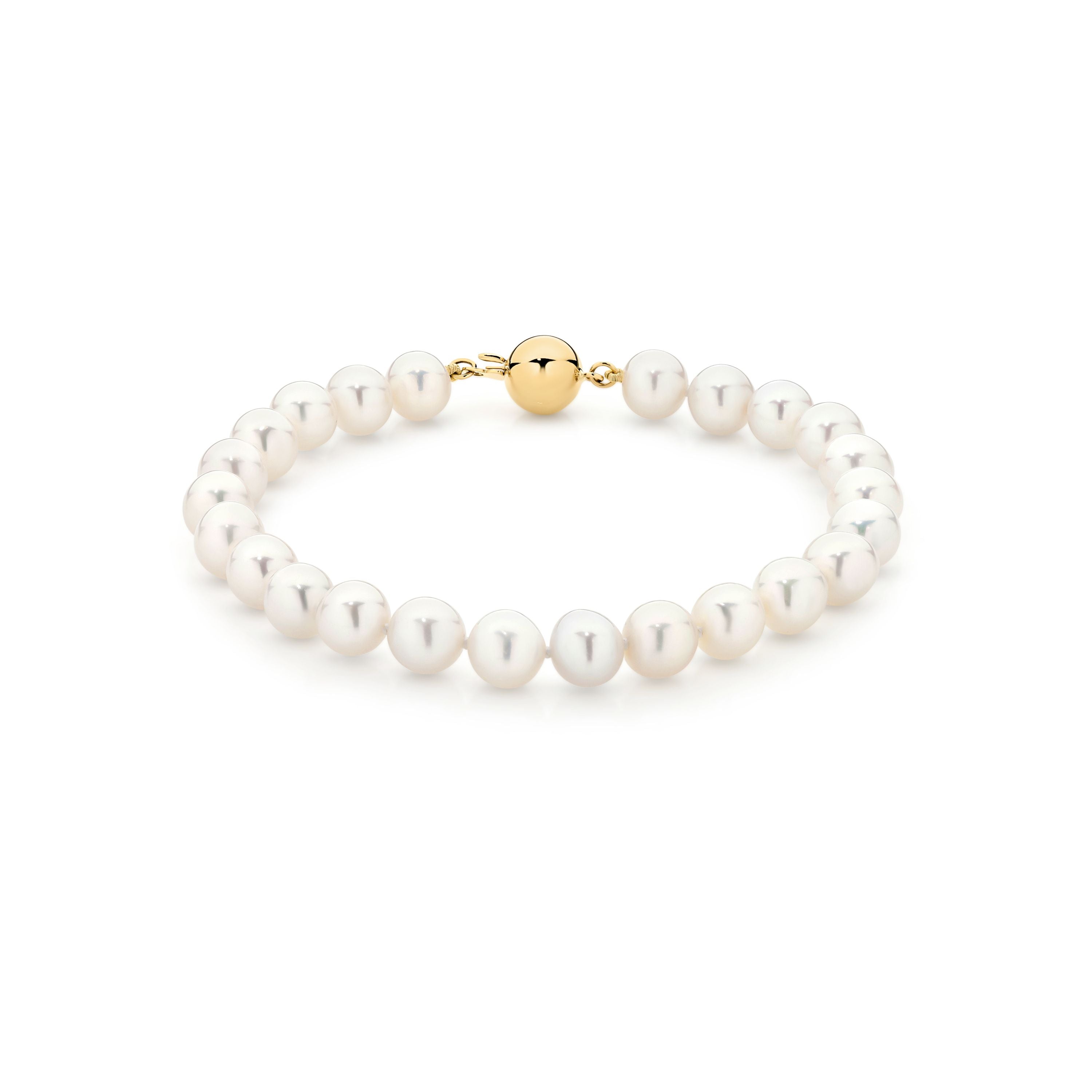 9ct Yellow Gold Freshwater Pearl Bracelet