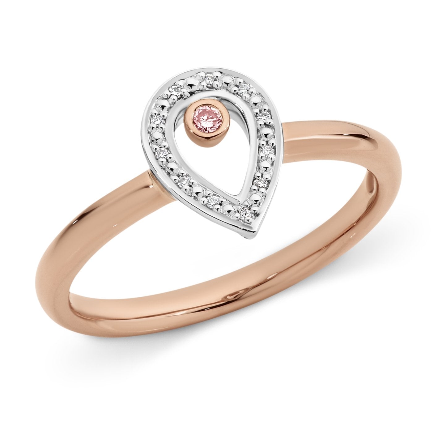 PINK CAVIAR 9ct Rose Gold 0.037ct Pink Diamond Ring