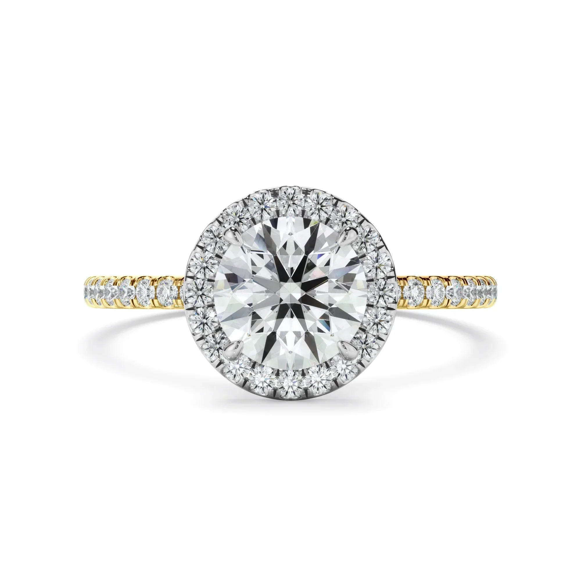 Diamond Solitaire Engagement Ring with Pavé Band