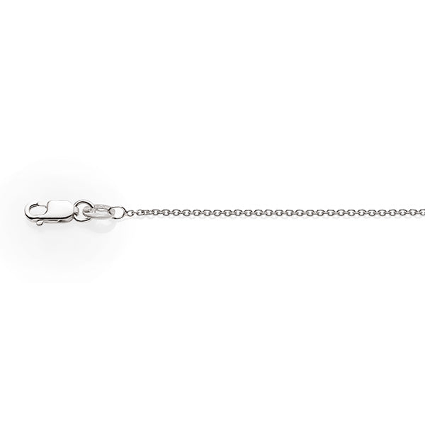 9ct white gold 45cm cable chain