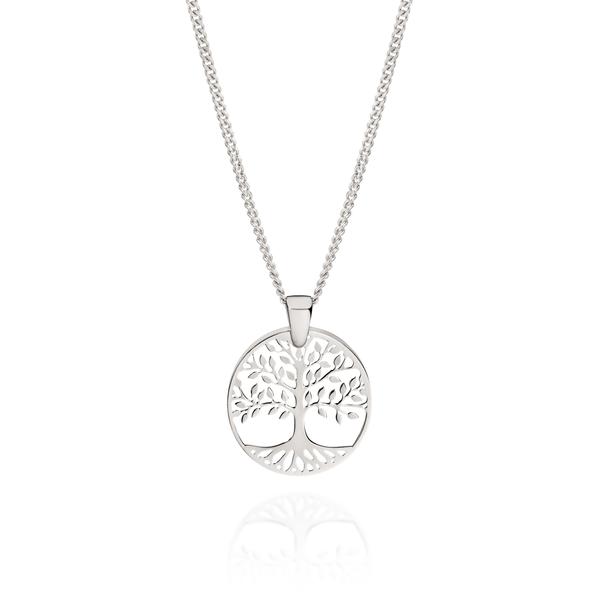 Silver mother of pearl tree of life necklace