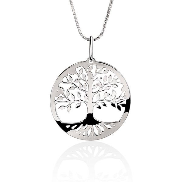 Silver 25mm tree of life pendant