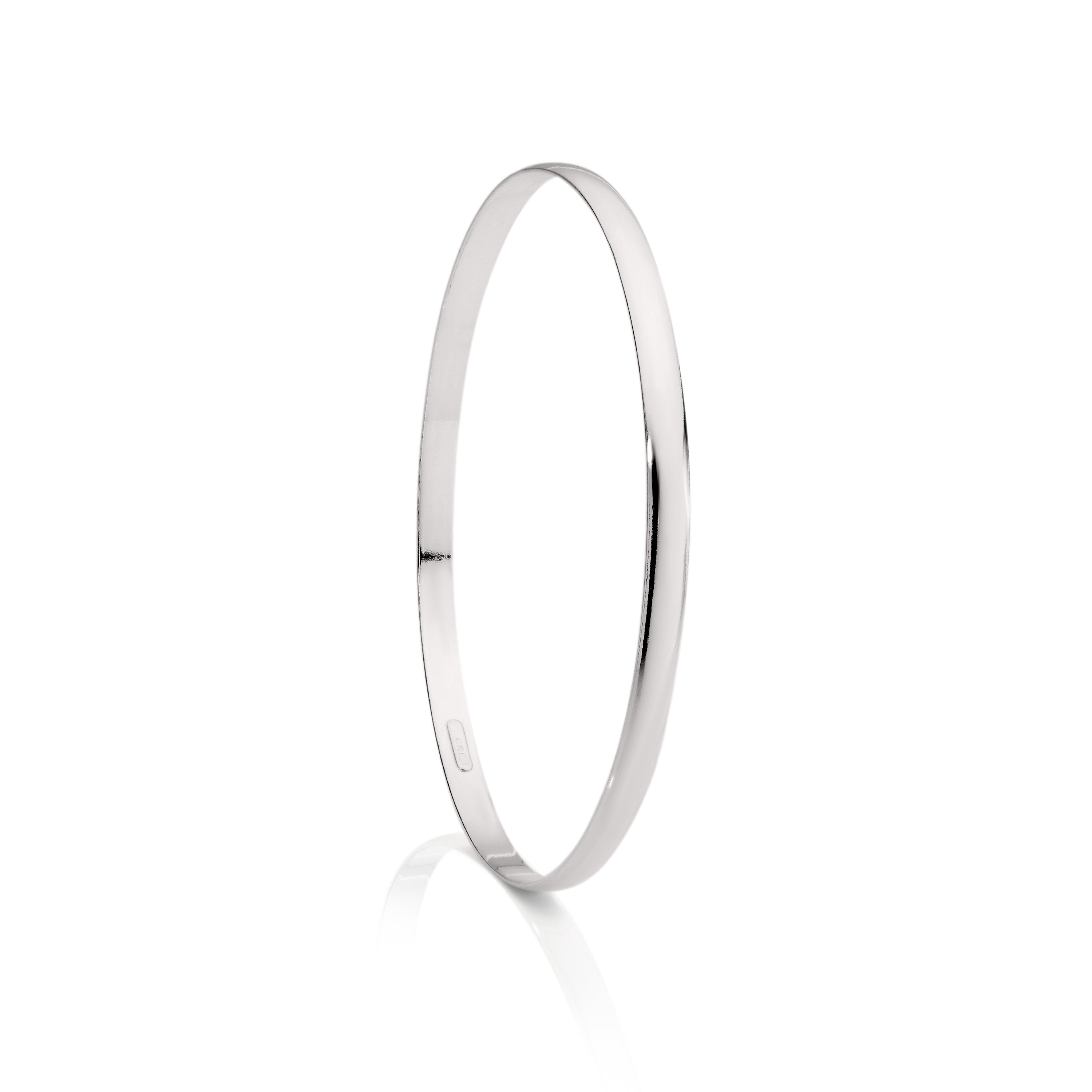 Silver 4mm solid bangle 70mm