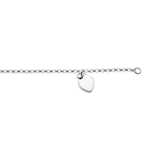 Silver belcher heart bracelet