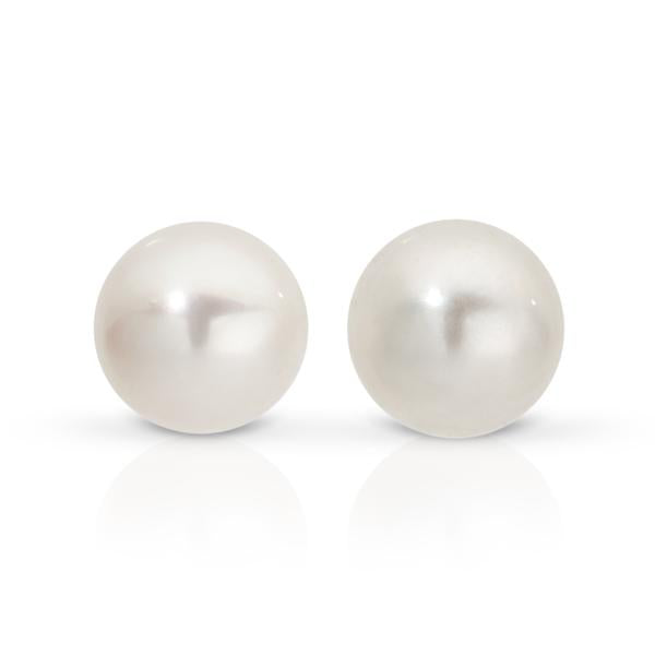 Silver 8mm freshwater pearl studs