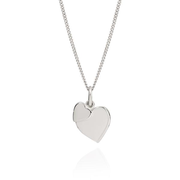 Silver double heart pendant