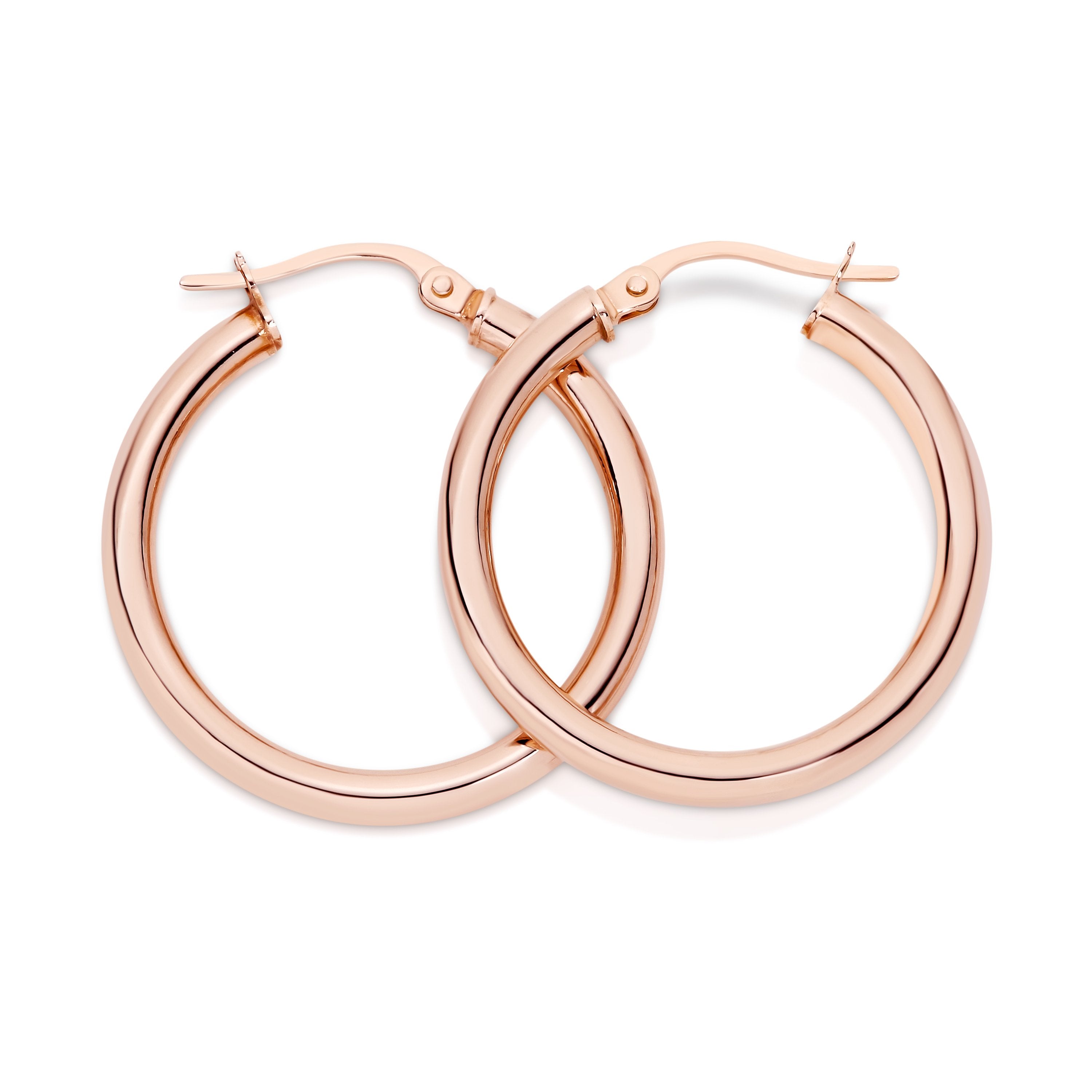 9ct rose gold hoops 20mm
