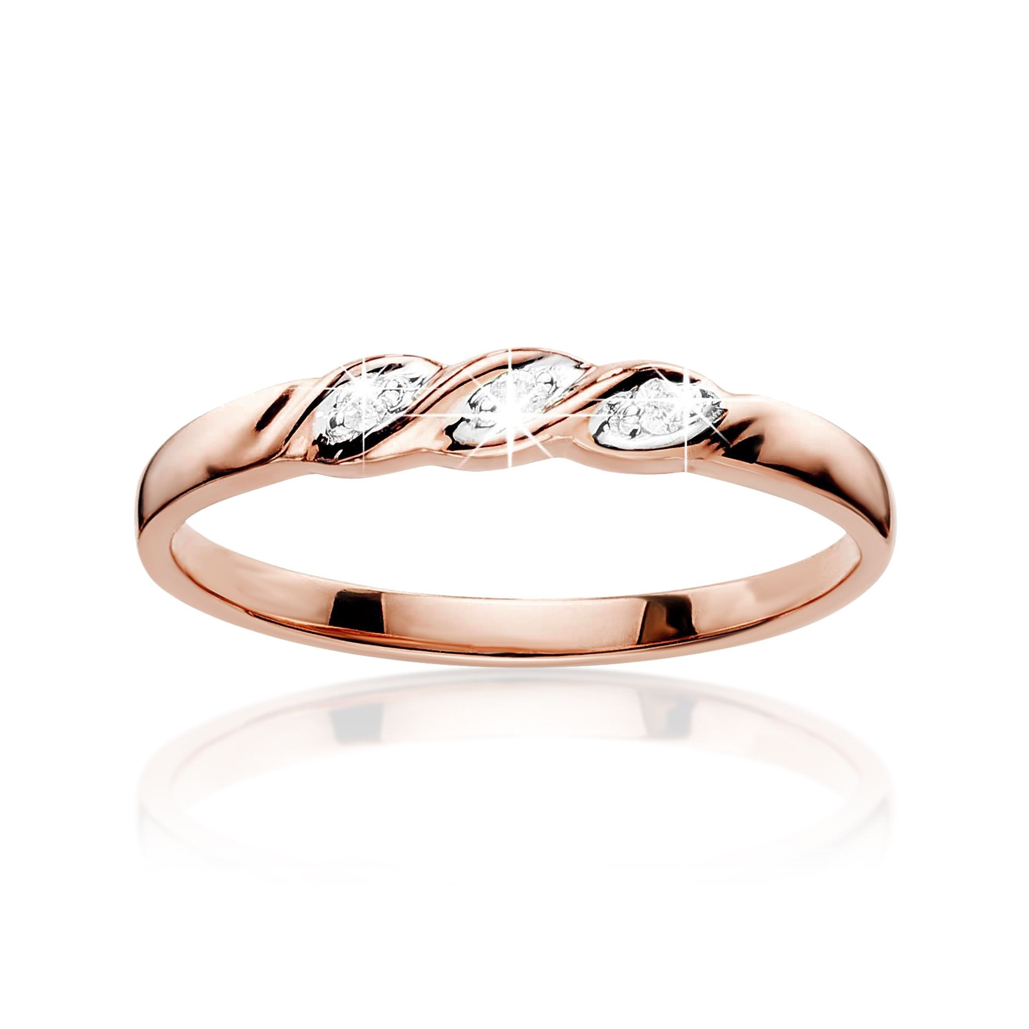 9ct rose gold diamond ring