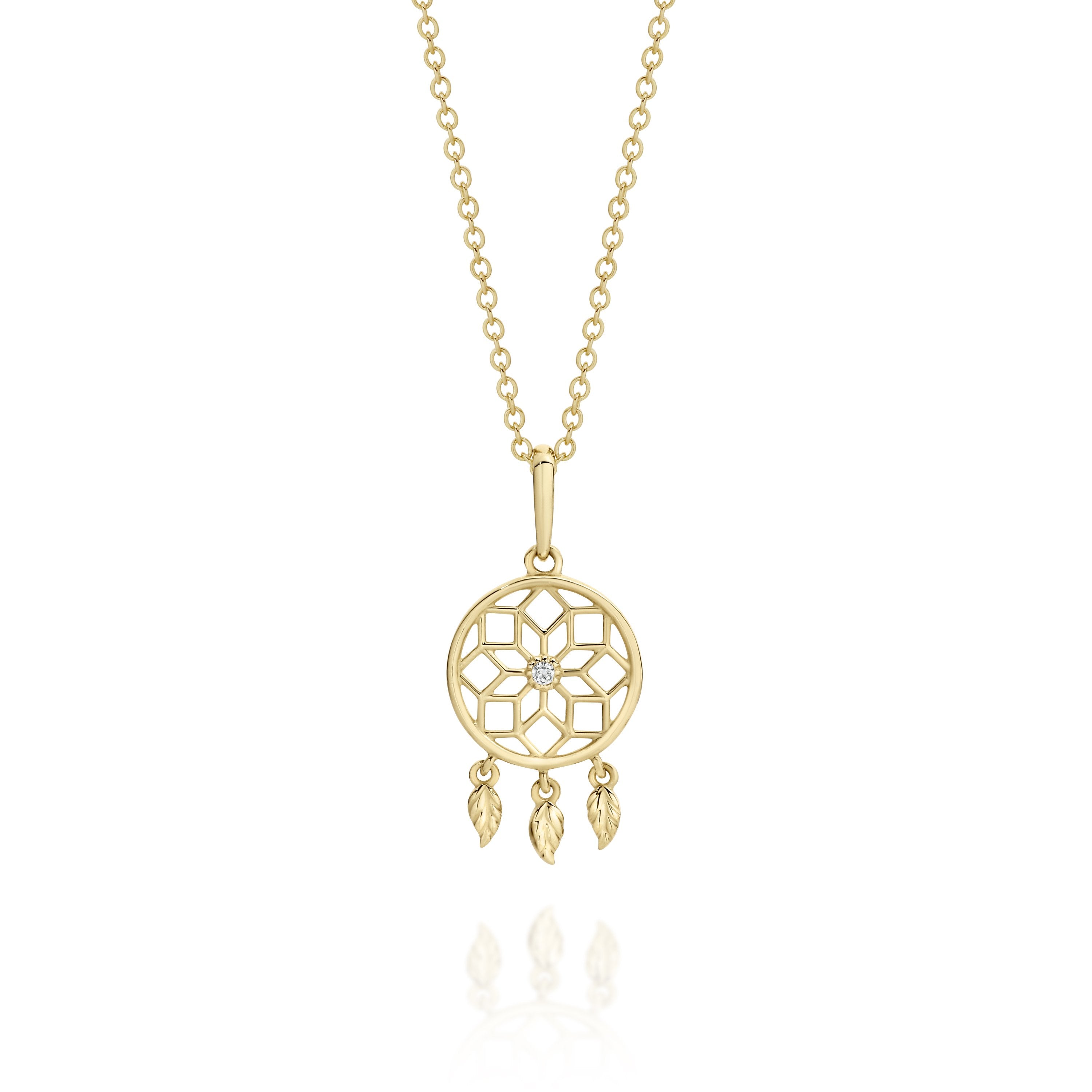 9ct gold dream catcher pendant