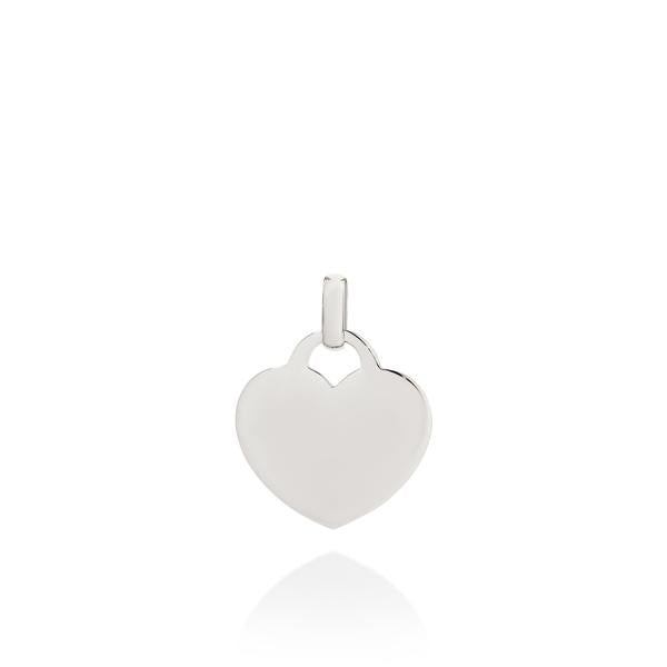 9ct white gold engravable heart pendant