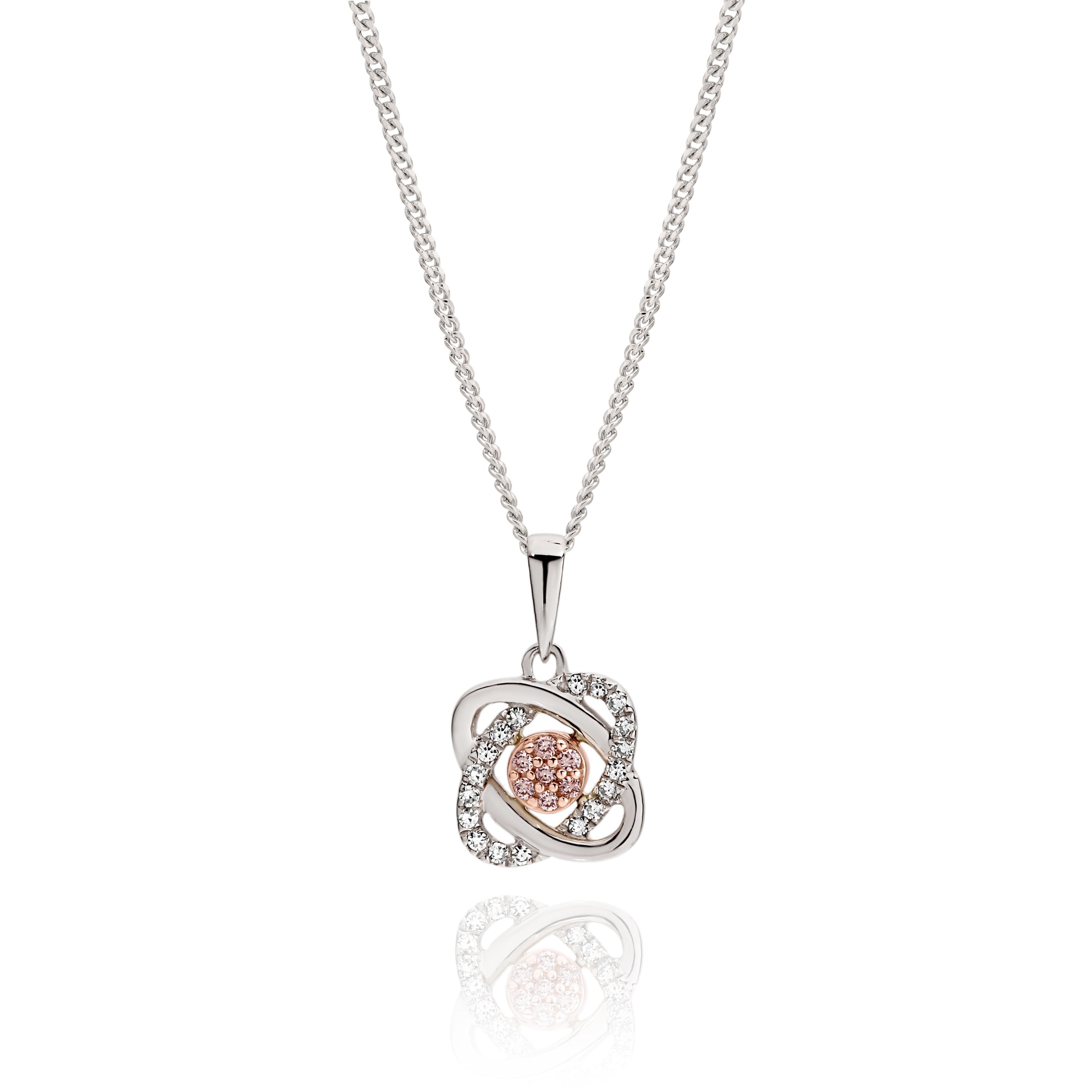 9ct white gold 0.10ct Australian pink diamond pendant