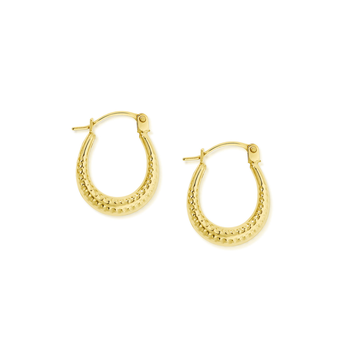 9ct gold tapered hoops (10mm)