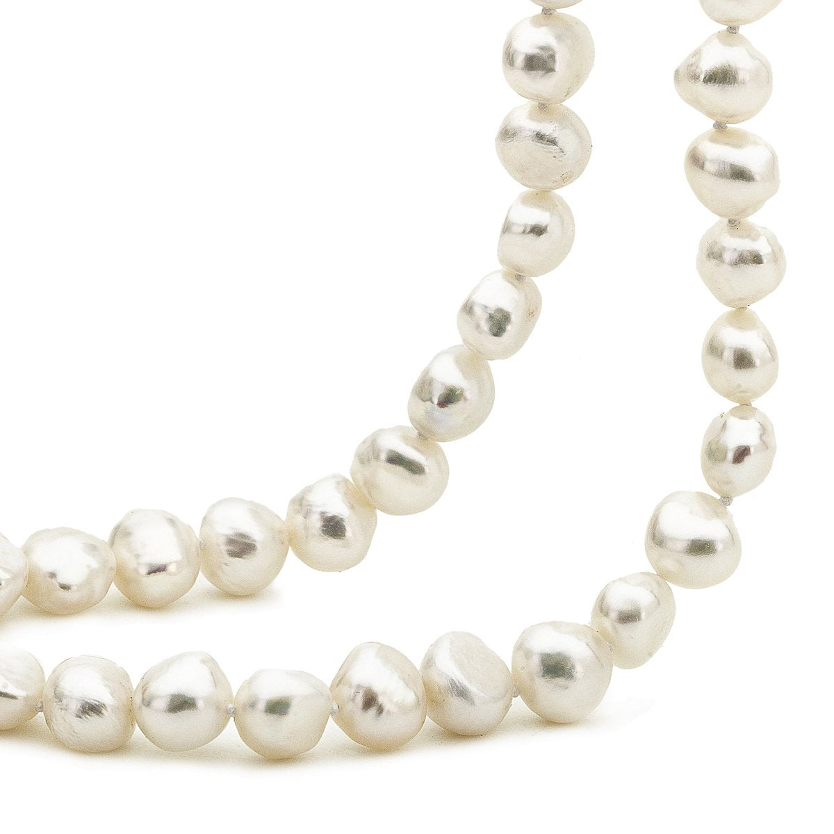 Sterling silver 45cm white pearl necklet