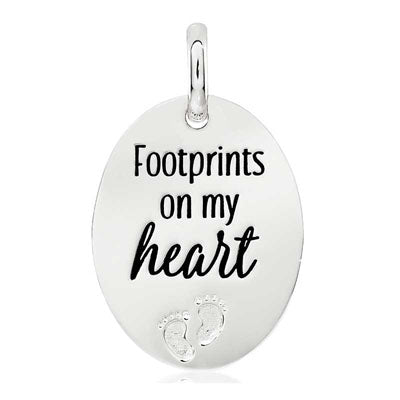 CANDID SS 25mm oval 'footprints on my heart'