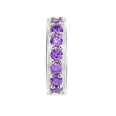 CANDID SS stopper with purple cubic zirconia