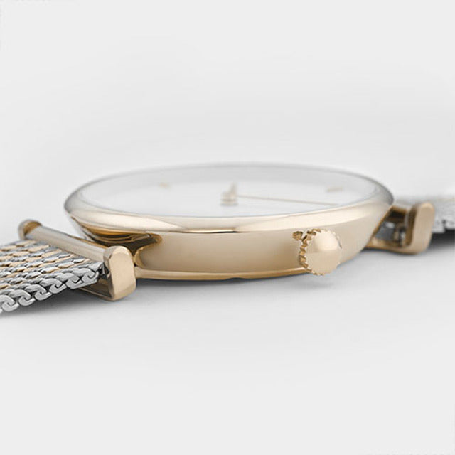 CLUSE Triomphe Gold Bicolor Mesh Watch