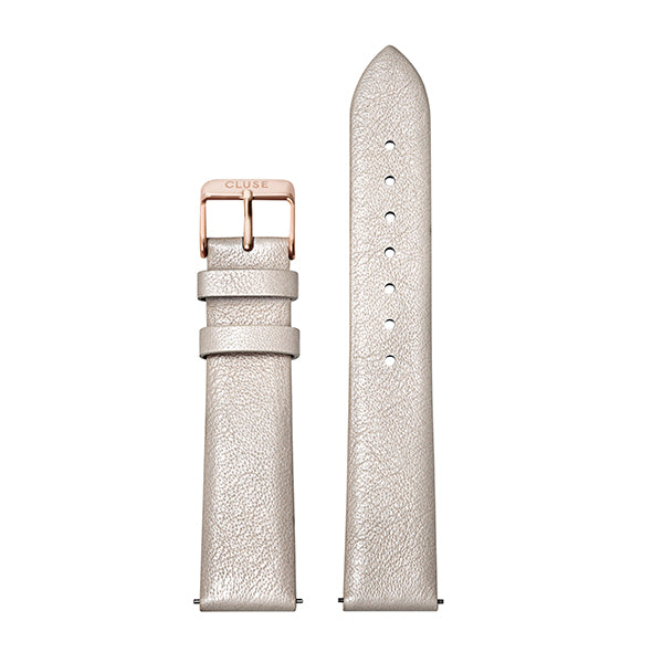 CLUSE Strap 18 mm Leather Warm White Metallic/ Rose Gold