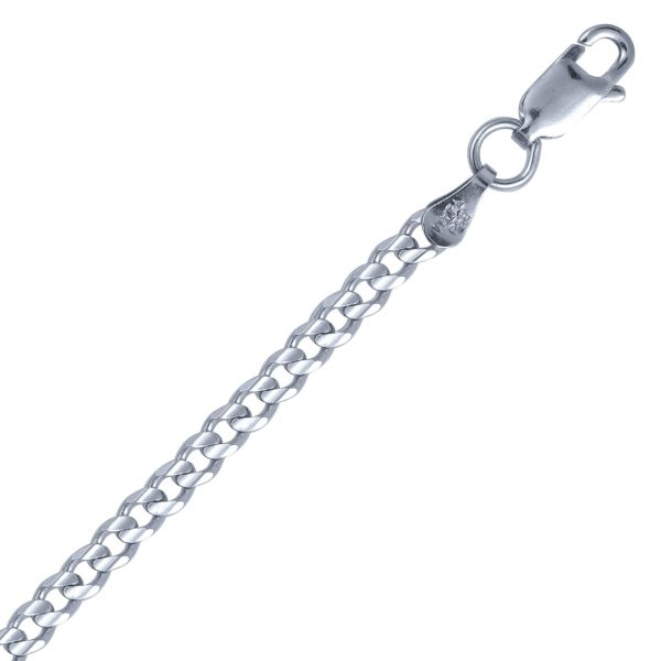 Sterling Silver Concave Curb Bracelet