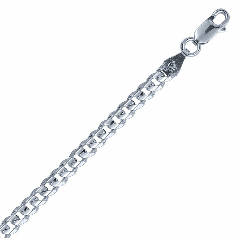 Sterling Silver Concave Curb Bracelet