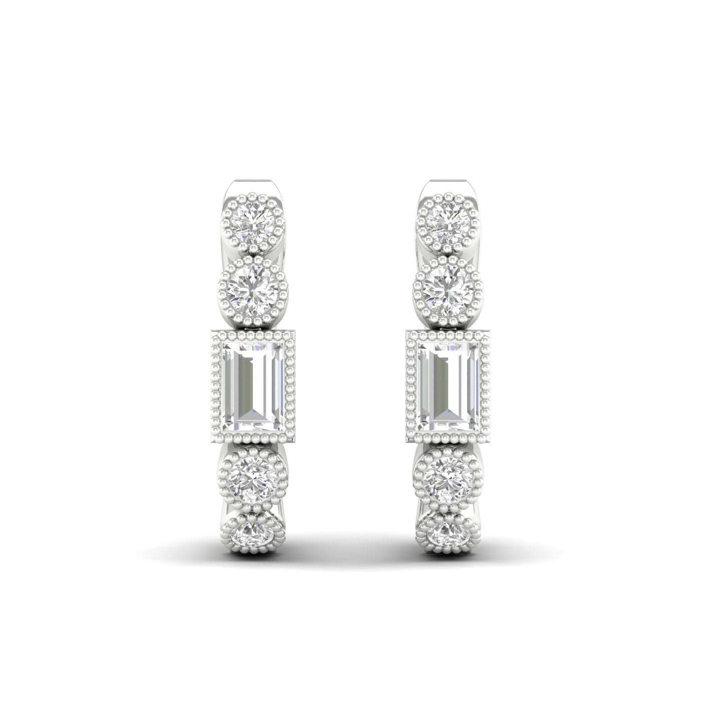9Ct White Gold 0.15Ct Diamond Huggie Earrings