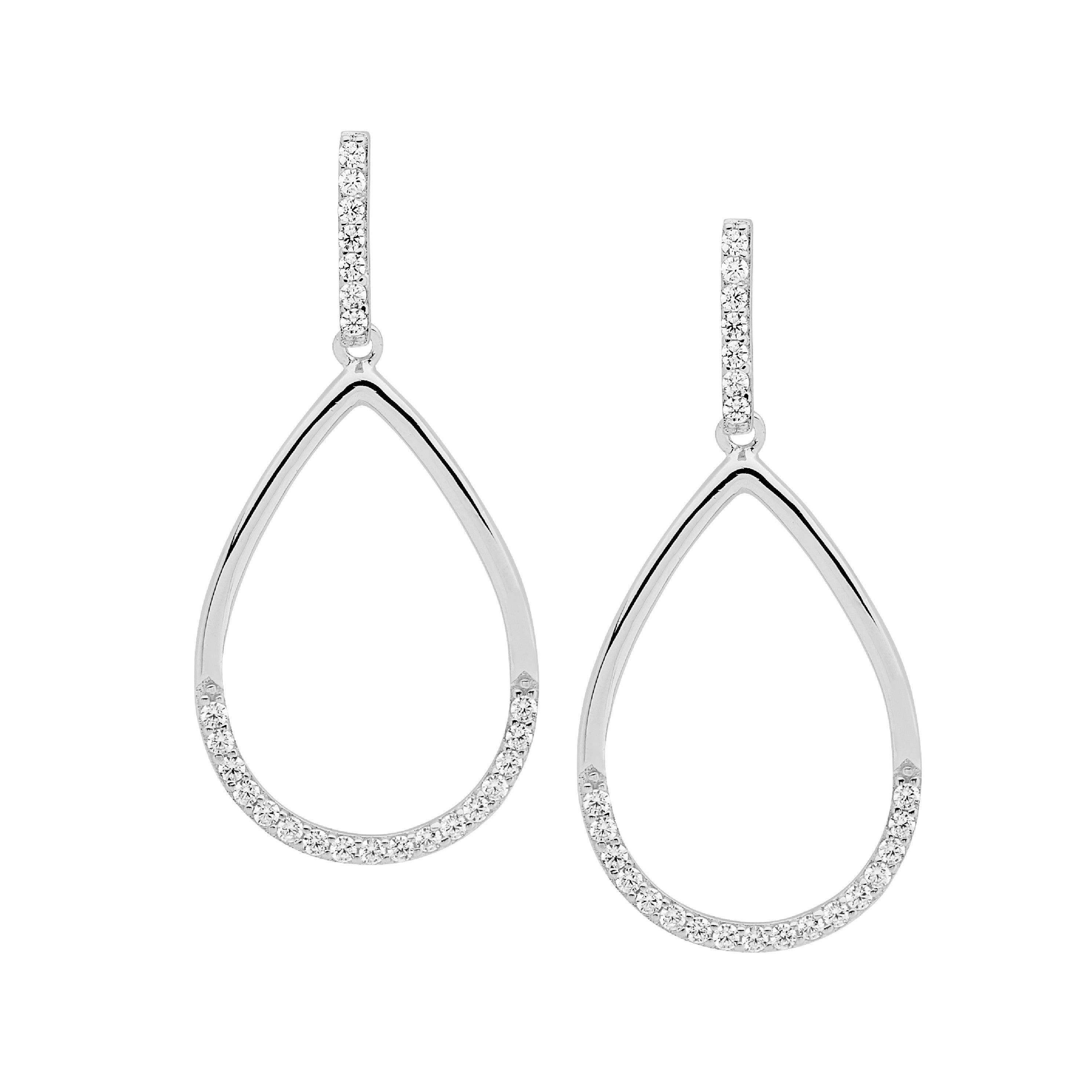 Sterling silver cubic zirconia drop earrings