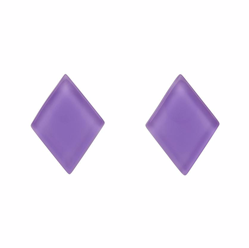 Essentials Diamond Studs - Bubble Resin Purple