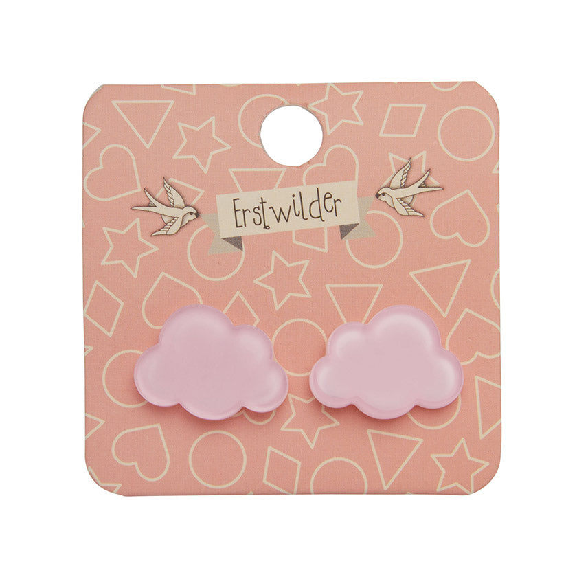 Cloud Bubble Resin Stud Earrings - Pink