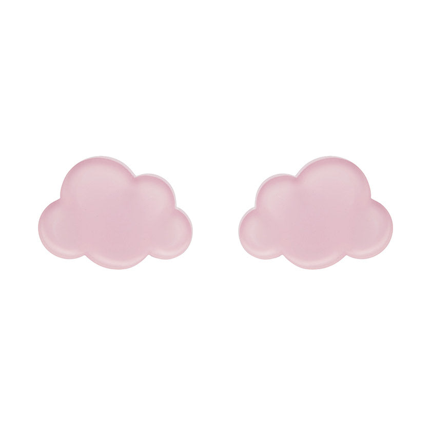 Cloud Bubble Resin Stud Earrings - Pink