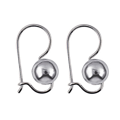 Silver Euro Ball Earrings