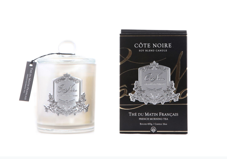 COTE NOIRE Silver Badge Candle - French Morning Tea