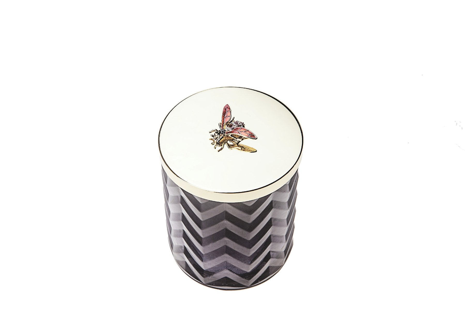 COTE NOIRE Herringbone Candle with Scarf - Red Bee Lid