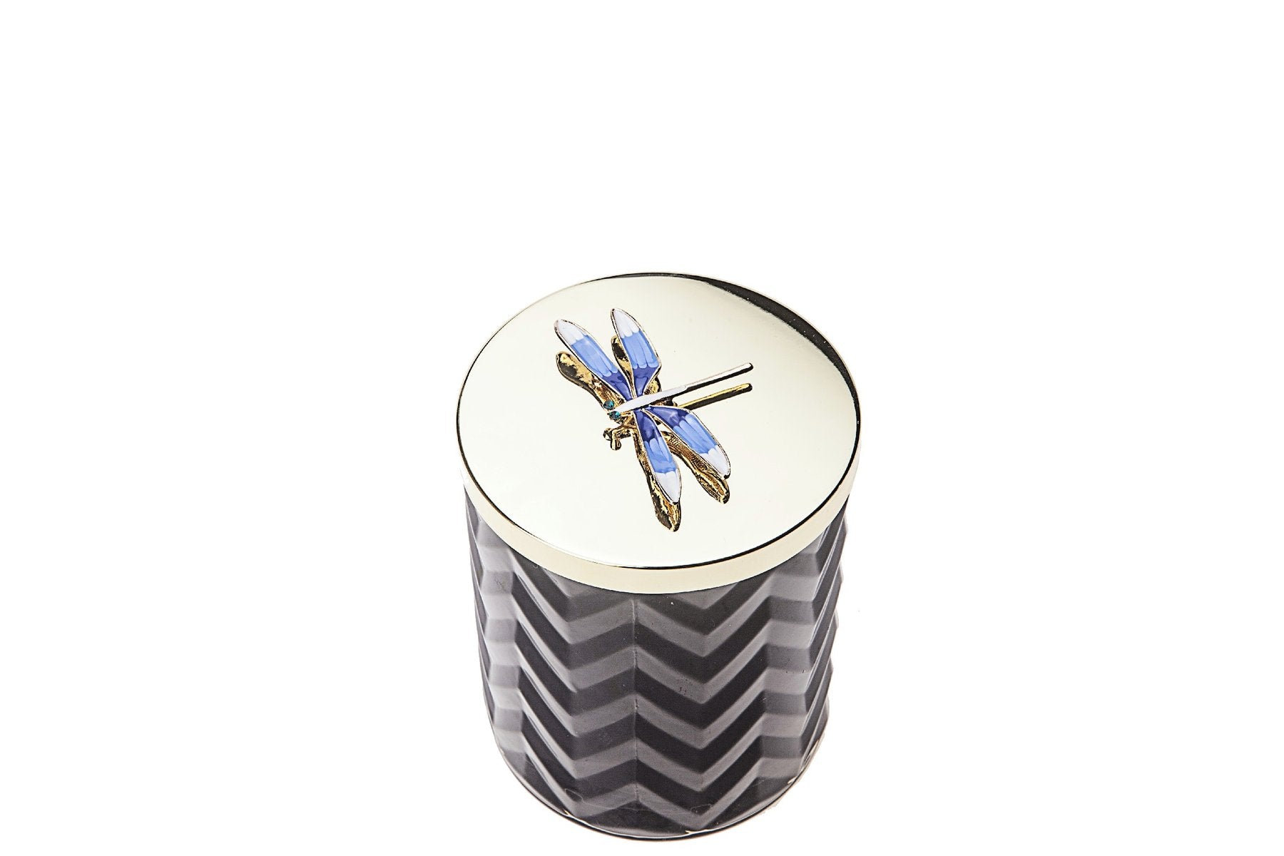 COTE NOIRE Herringbone Candle with Scarf - Dragonfly Lid