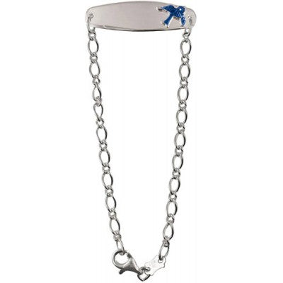 Sterling Silver ID Bracelet with Blue Bird