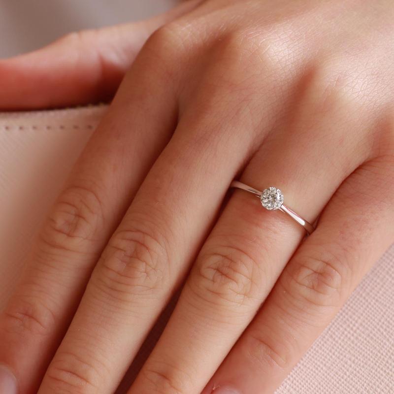 9ct White Gold Diamond Engagement Ring