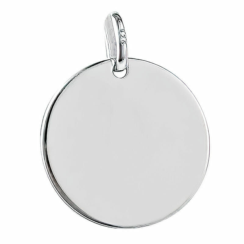 Sterling Silver Round Engravable ID Plate