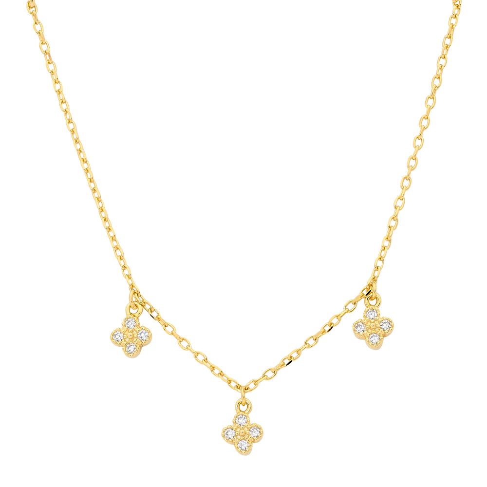 Gold Plated Sterling Silver Cubic Zirconia Necklet