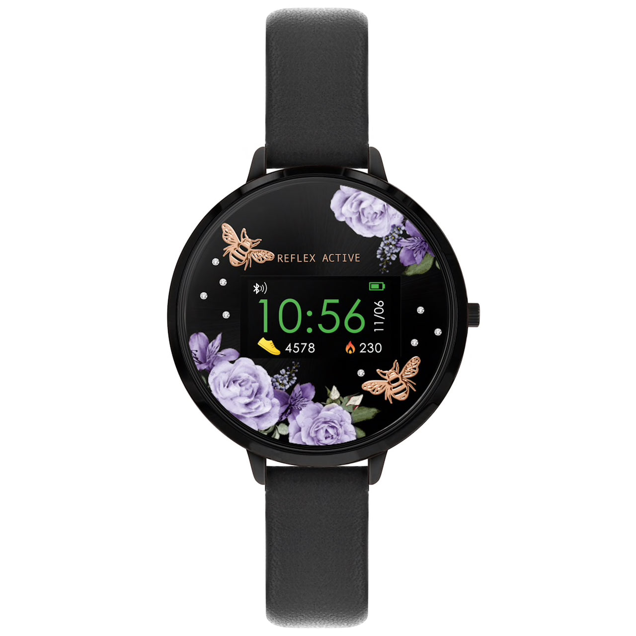 REFLEX ACTIVE Series 3 Black Midnight Garden Smart Watch
