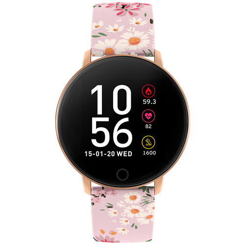 REFLEX ACTIVE Series 5 Pink Floral Silicone Smart Watch