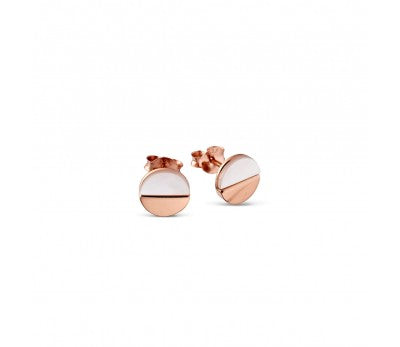 Rose gold, mother of pearl studs