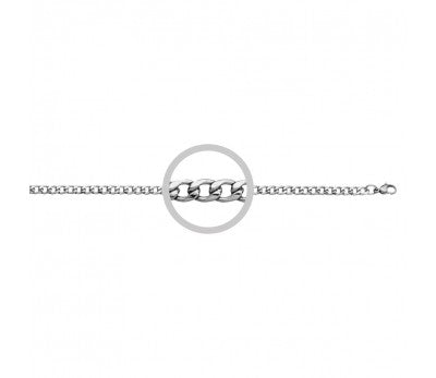 Oval curb chain, Stainless steel