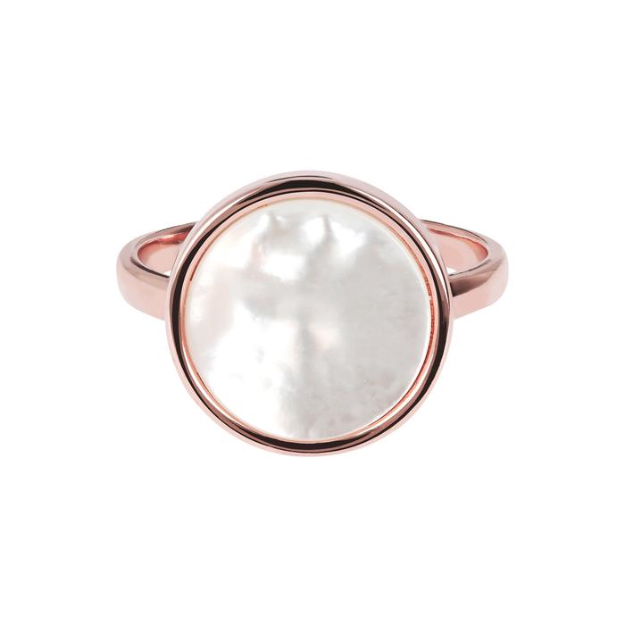 BRONZALLURE Mineral Stone Ring in Mother of Pearl