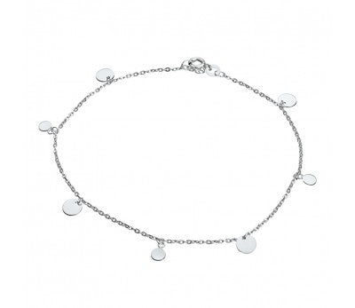 Sterling Silver Disc Anklet