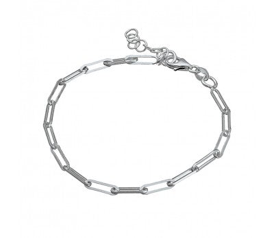 Sterling Silver Oblong Link Bracelet