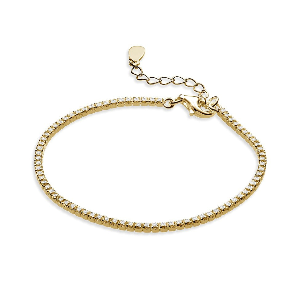 Gold Sterling Silver CZ tennis bracelet