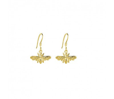 Gold Sterling Silver Bee Earrings